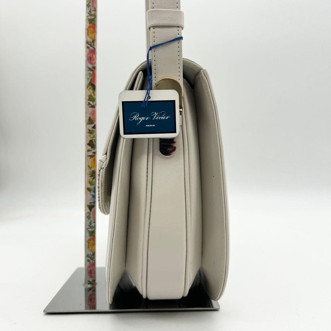 激レア品】 ロジェヴィヴィエ ワンショルダーバッグ レザー 白 ロゴ