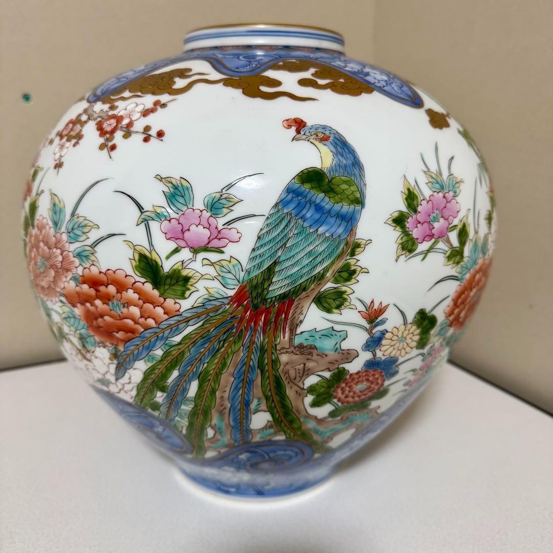 163 高級 伊万里焼 弥左ヱ門 花器 フラワーベース有田焼 花瓶 豪華