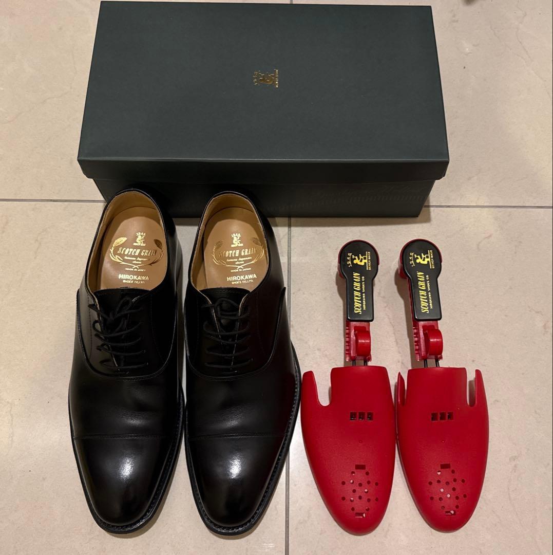 美品 スコッチグレイン オデッサストレートチップ／内羽根 日本製