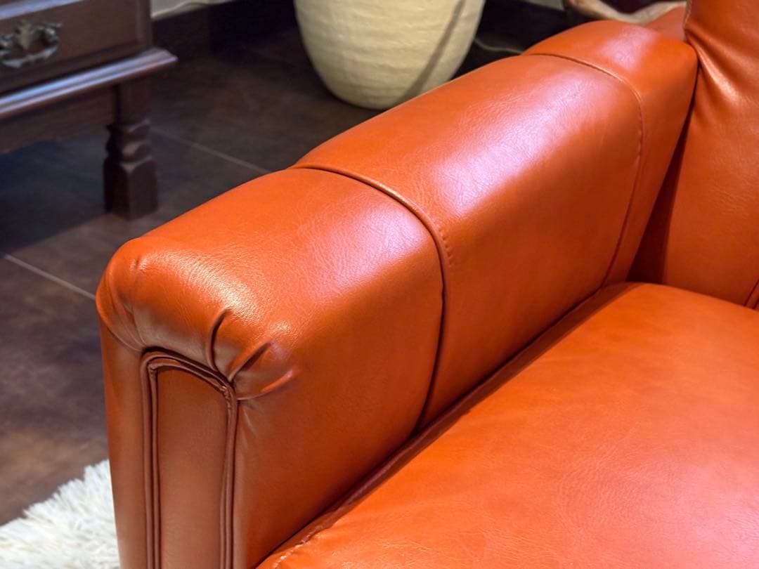 カリモク karimoku オレンジソファ タフティング ヴィンテージ SG