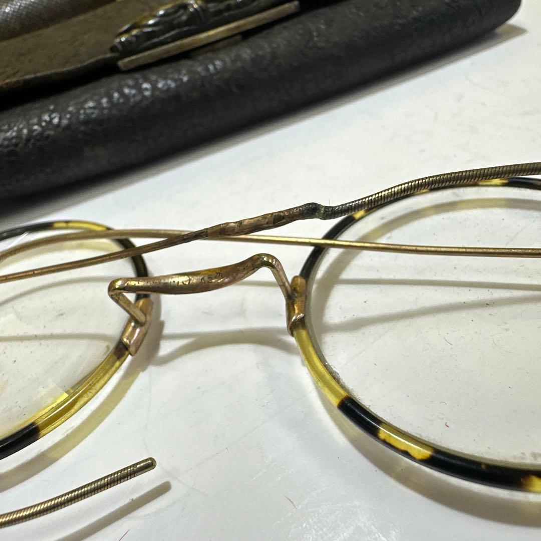 k5金，金製，水晶，眼鏡，鼈甲，金工，江户，インテリア，ケースと丸型