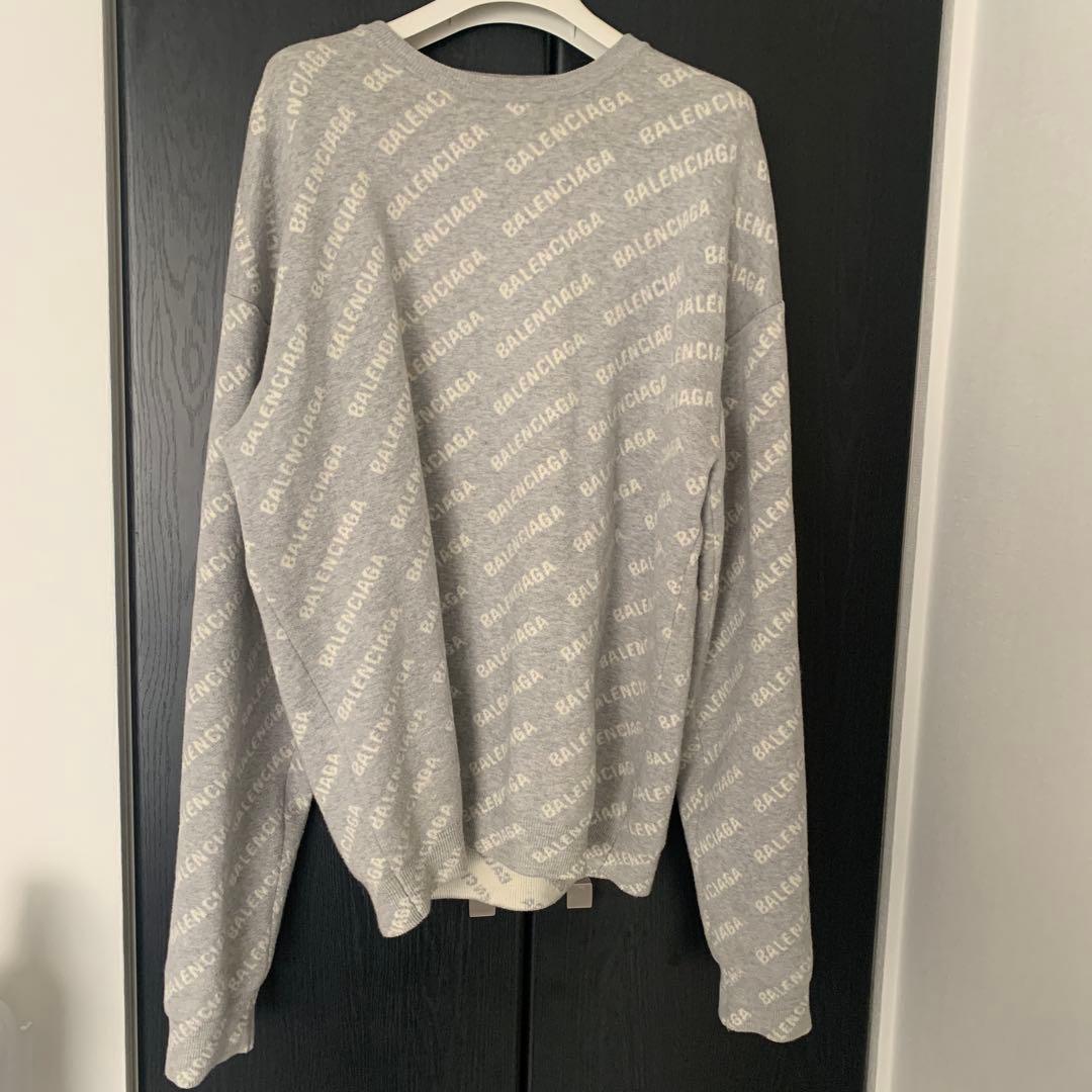 BALENCIAGA ロゴ入りセーター グレー 中古・古着通販】BALENCIAGA (バレンシアガ) BBロゴニットセーター