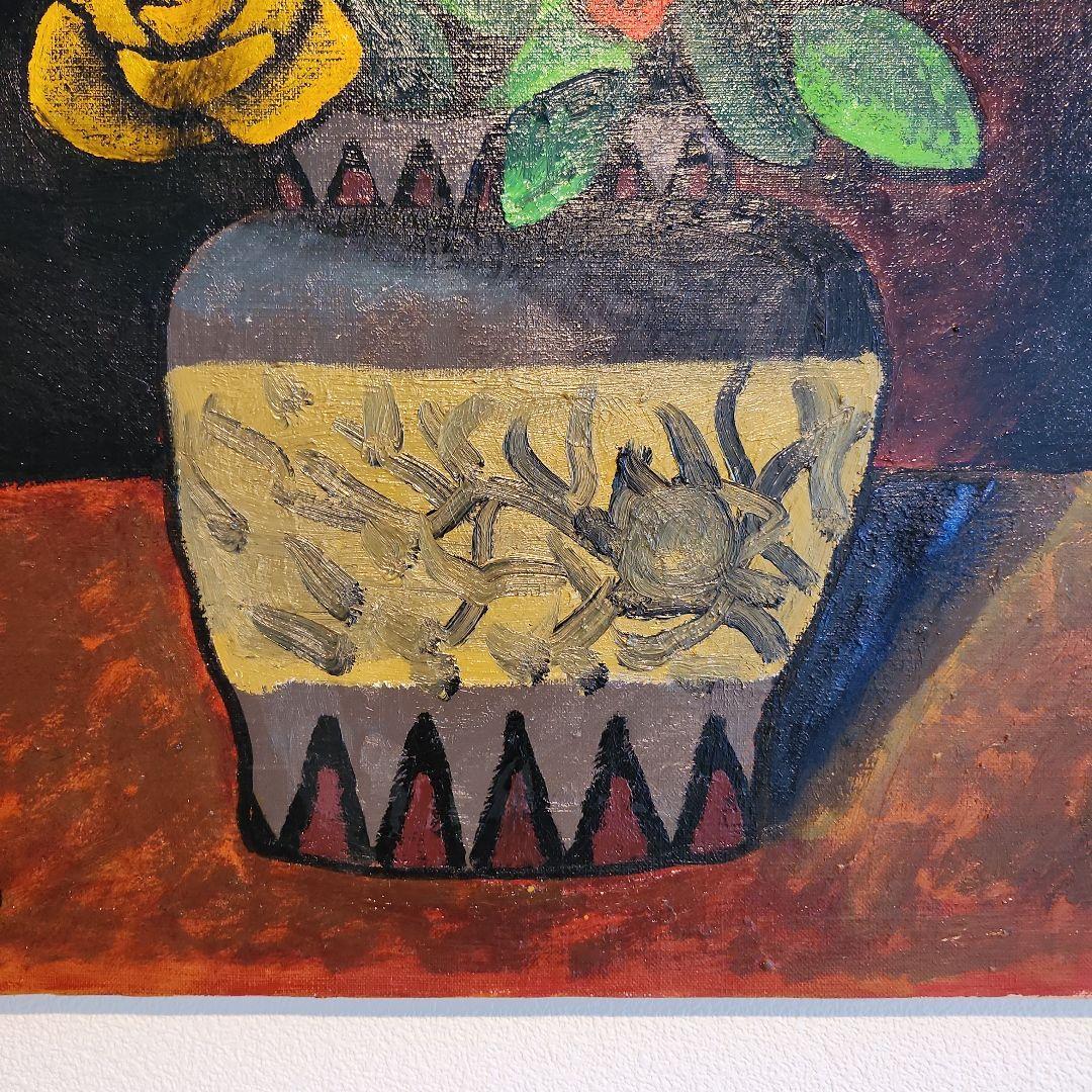 田渕眞兒　油絵　油彩画　薔薇シリーズ　花　No.7-7-s