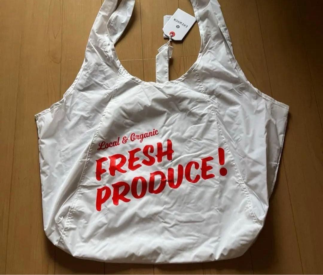 希少 完売品 erewhon✖️lululemon 店舗限定 エコバッグ 白 レア♪lululemon × EREWHON（ルルレモン × エレウォン）コラボ - メルカリ