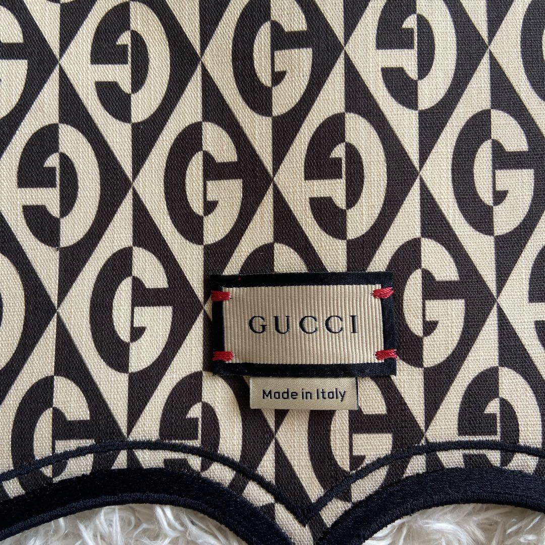 極美品 グッチ プレイスマット ライオン 刺繍 タッセル 742069 箱付