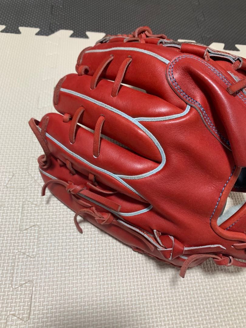 レッド レザー 硬式グローブ オープンポケット