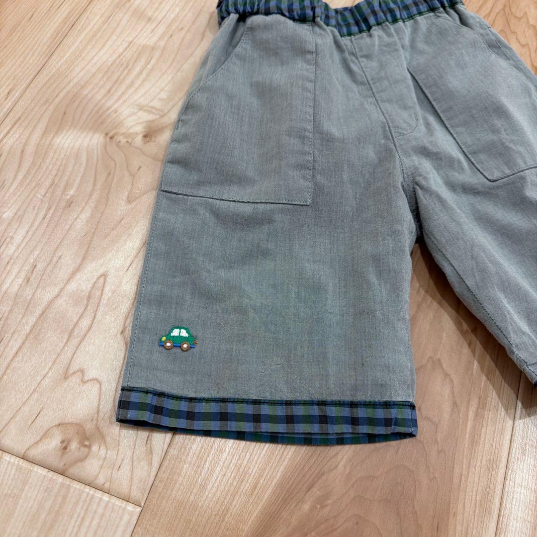 familiar 90cm 男の子 シャンブレー調チェックのセットアップ - メルカリ