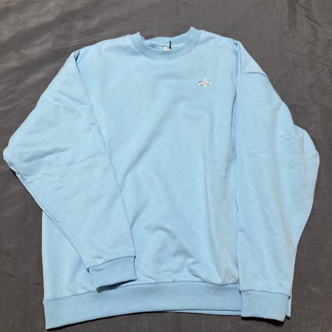 alo ライトブルー スウェット トレーナー Renown Heavy Weight Hoodie - Celestial Blue | ALO