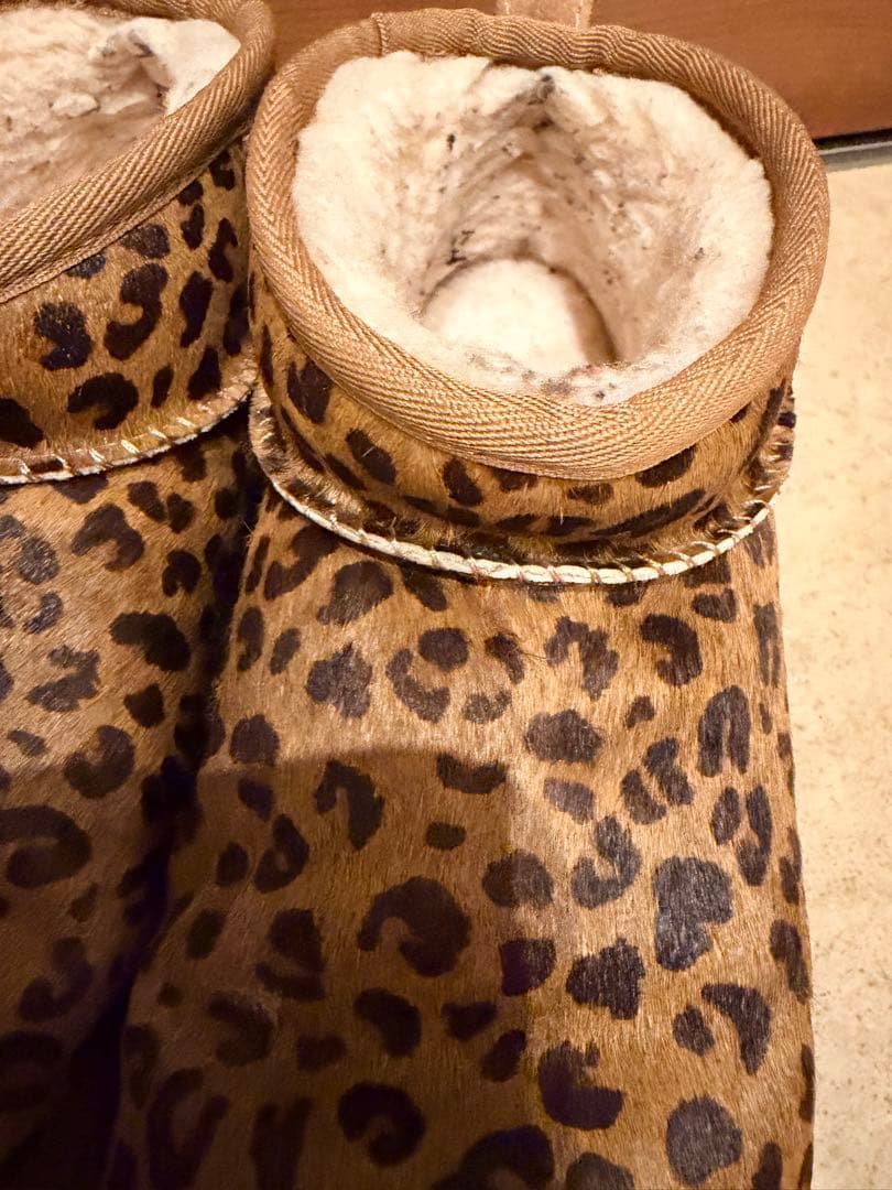 UGG ヒョウ柄 ファー ショート ムートンブーツ レオパード 25㎝