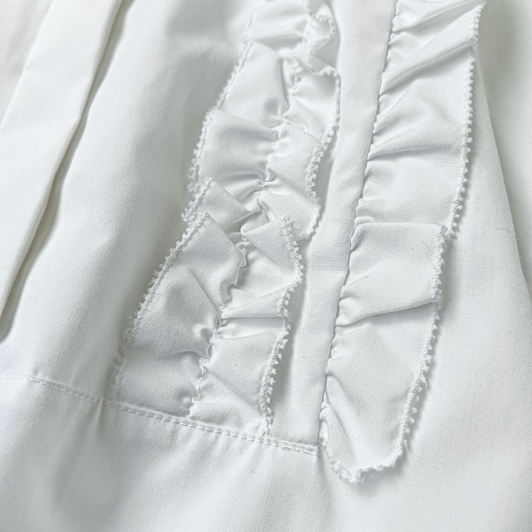 ほぼ未使用✨《セオリーリュクス》25SSバンドカラーブラウス フリル 大きめ