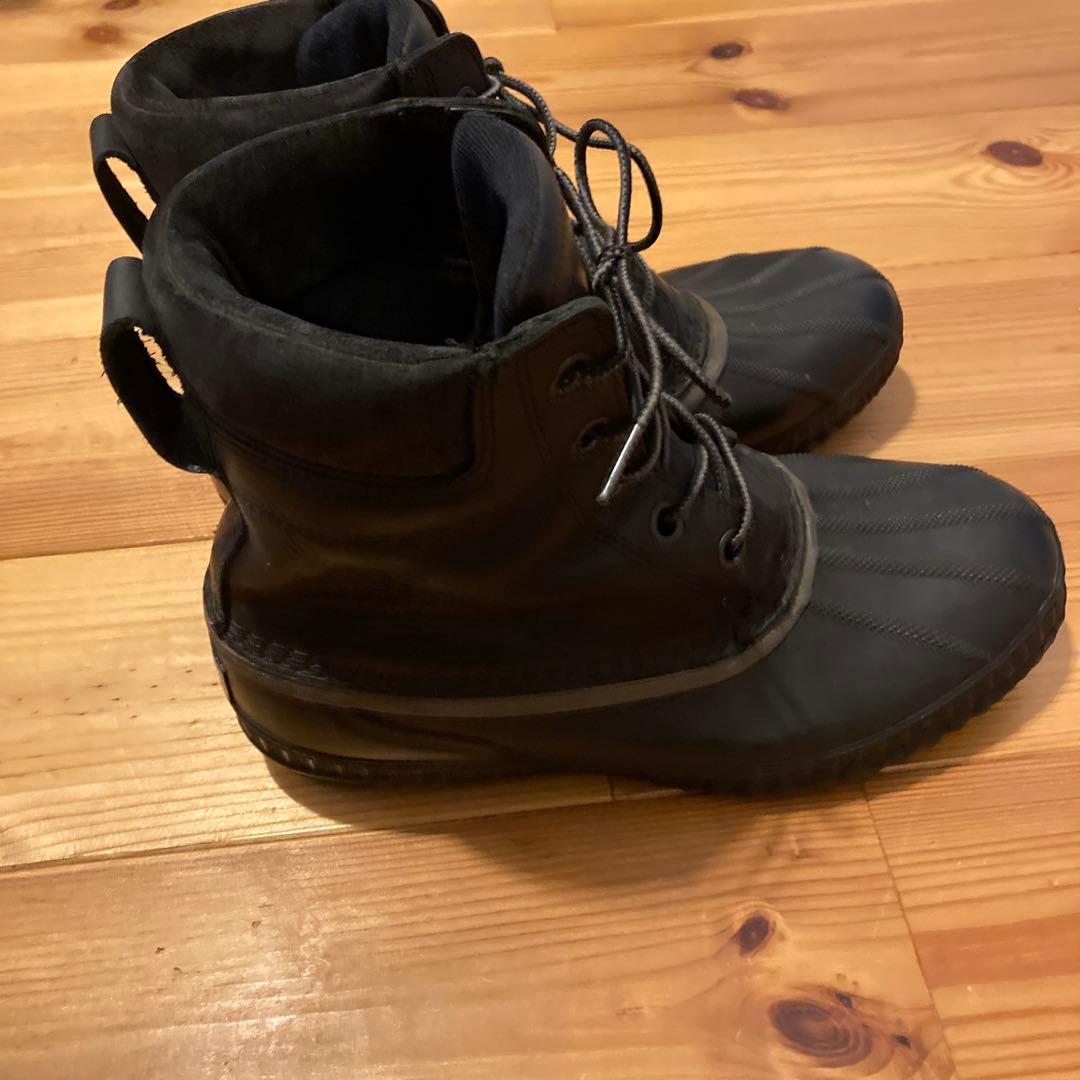 ソレル　ウインターブーツ　防水ブラックレースアップブーツ 27.5cm