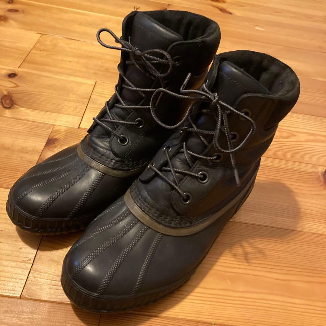 ソレル　ウインターブーツ　防水ブラックレースアップブーツ 27.5cm
