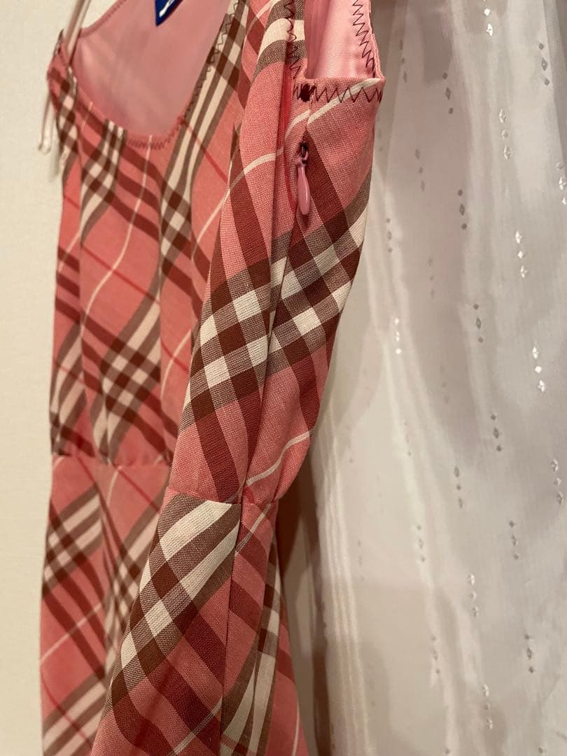 BURBERRY ピンク チェック ノースリーブ ワンピース サイズ36 - メルカリ