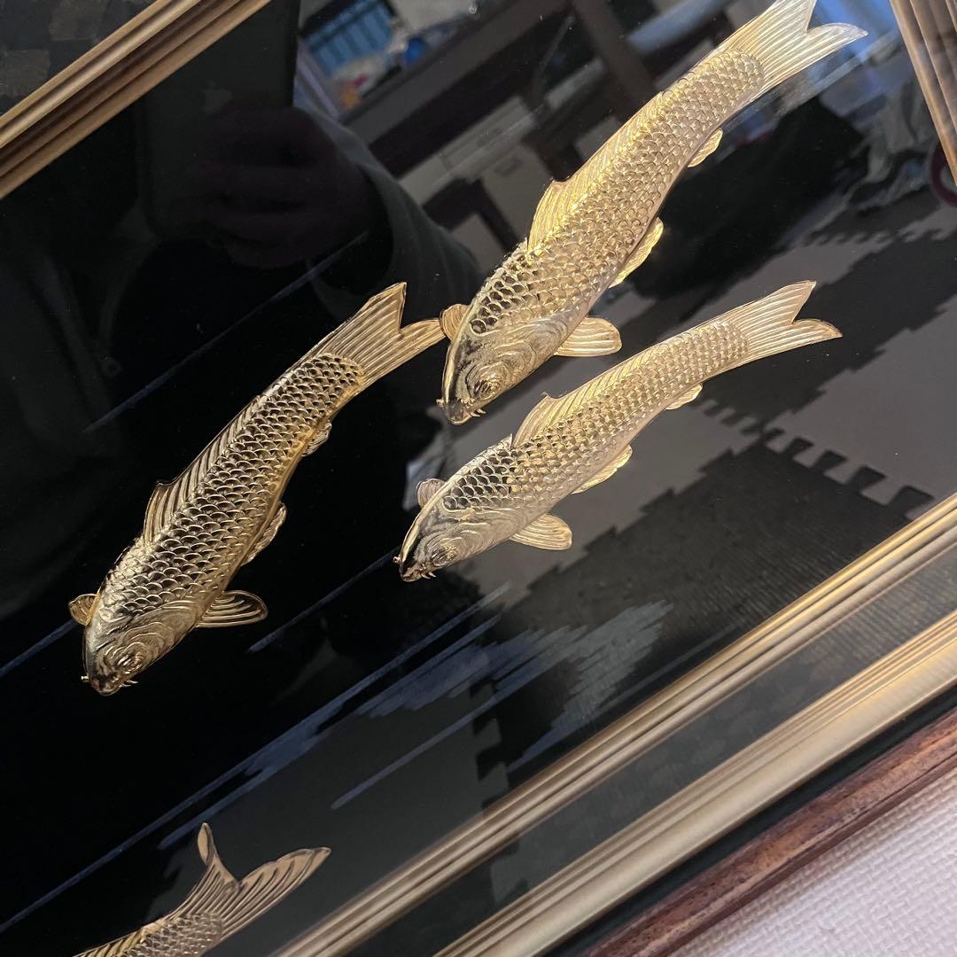第*ー様 昭和レトロ☆24KGP 金メッキ 松庵 鯉 昇鯉 縁起物 開運 福寿