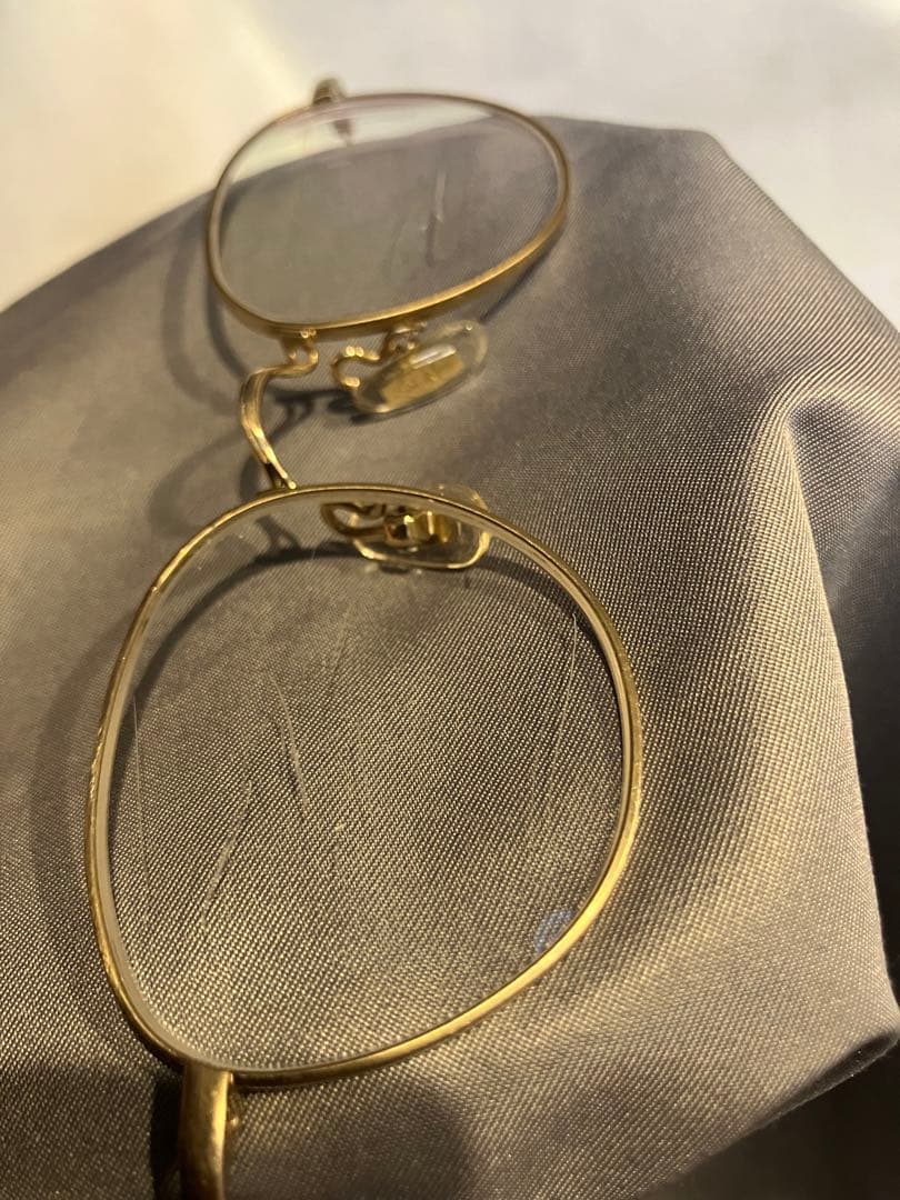 金子眼鏡 チタン ゴールド オーバルフレーム メガネ 45⬜︎20-138 現状