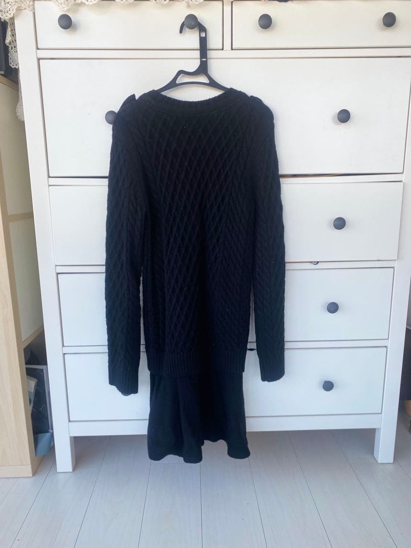 美品38】BURBERRY BLUE LABEL ケーブルニットワンピース - メルカリ