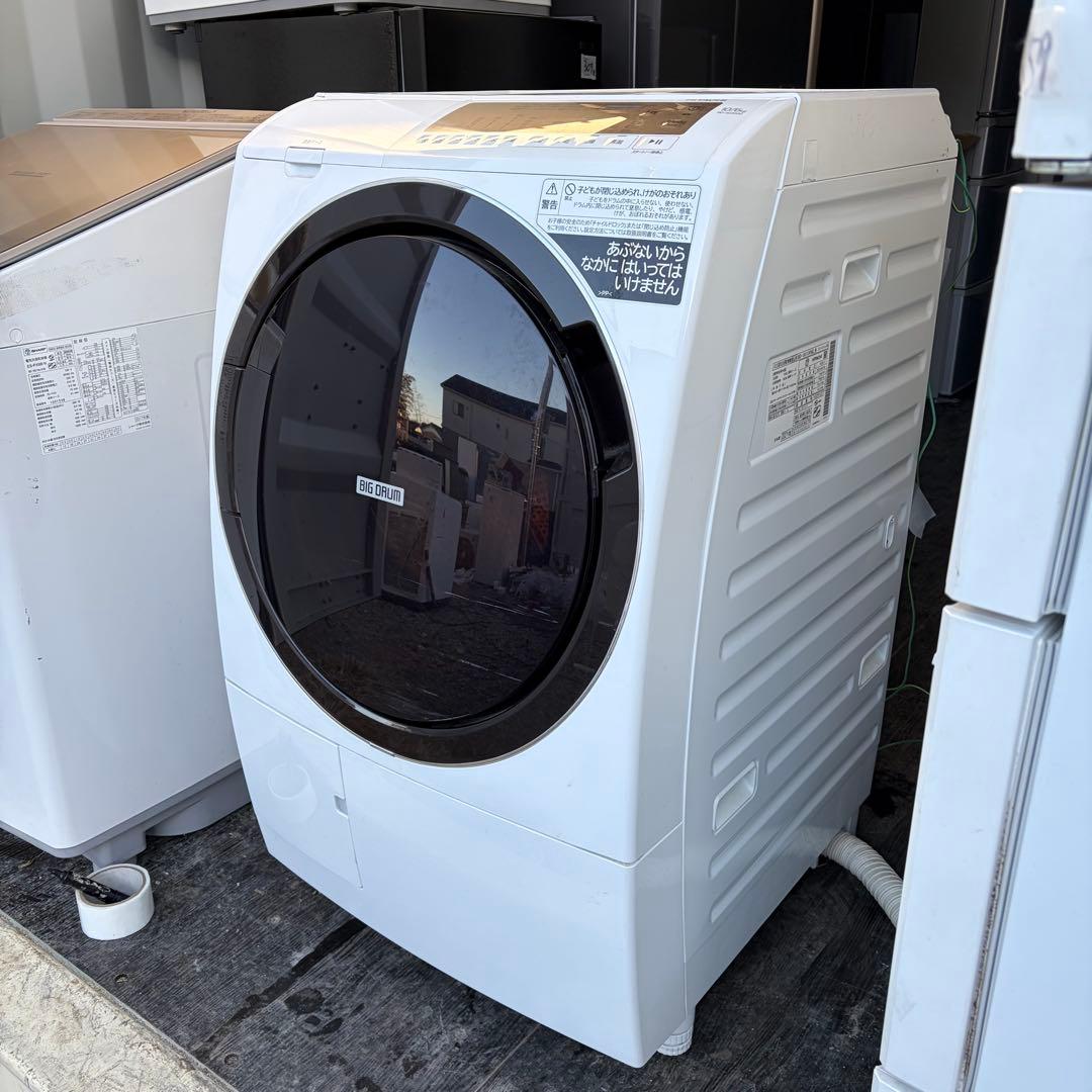 運搬取付無料！大容量！純正日立のホワイト・スマート電気乾燥洗濯機！超美