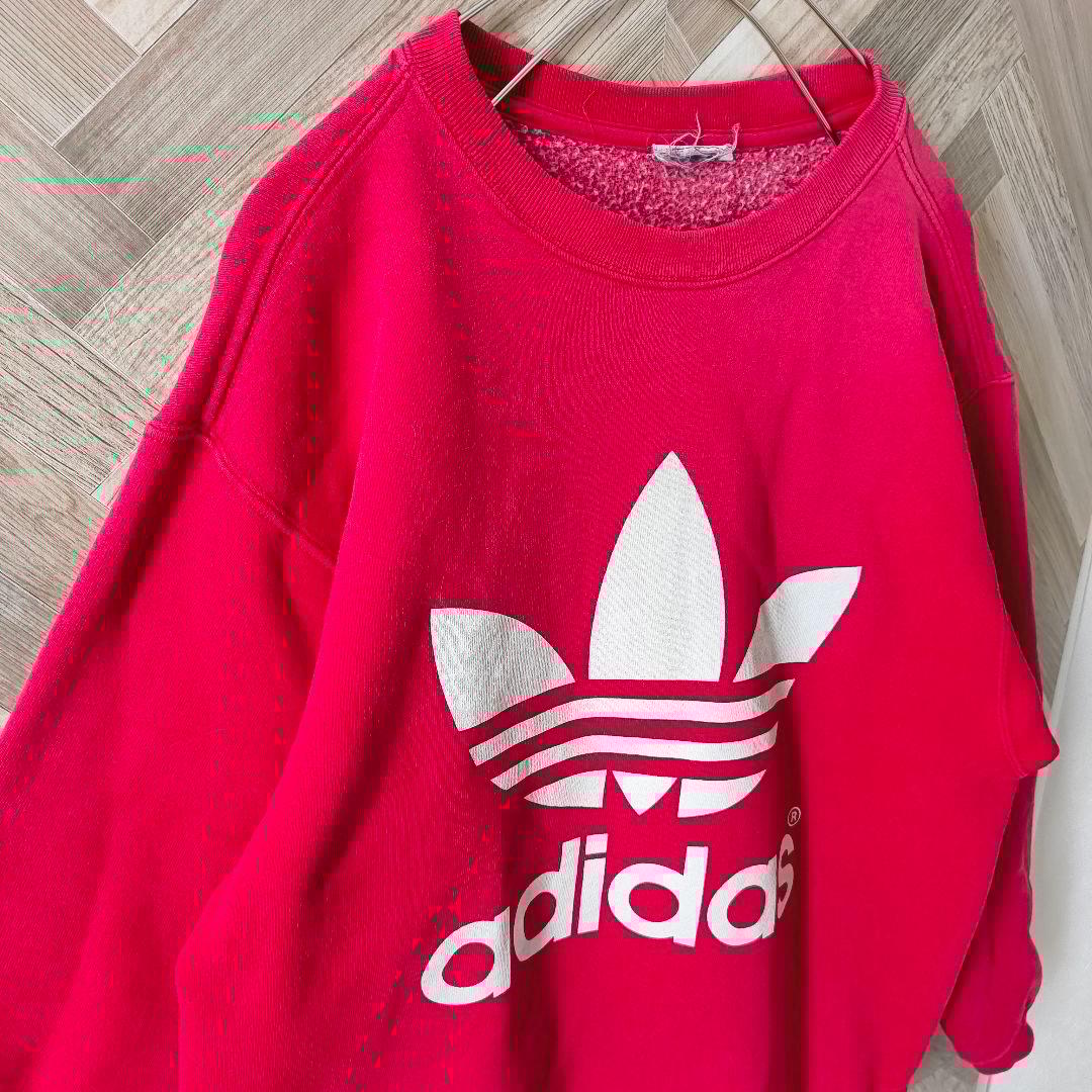 80s〜90s ビンテージ アディダス adidas デカロゴスウェット 赤 - メルカリ