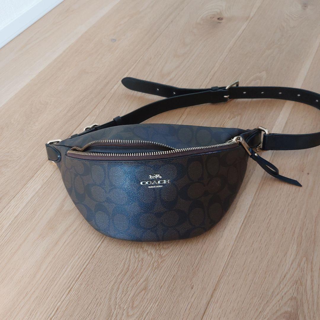 COACH ボディウェストバッグ ブラック　ブラウン コーチ ボディーバッグ COACH ボディバッグ・ウエストポーチ ダーク