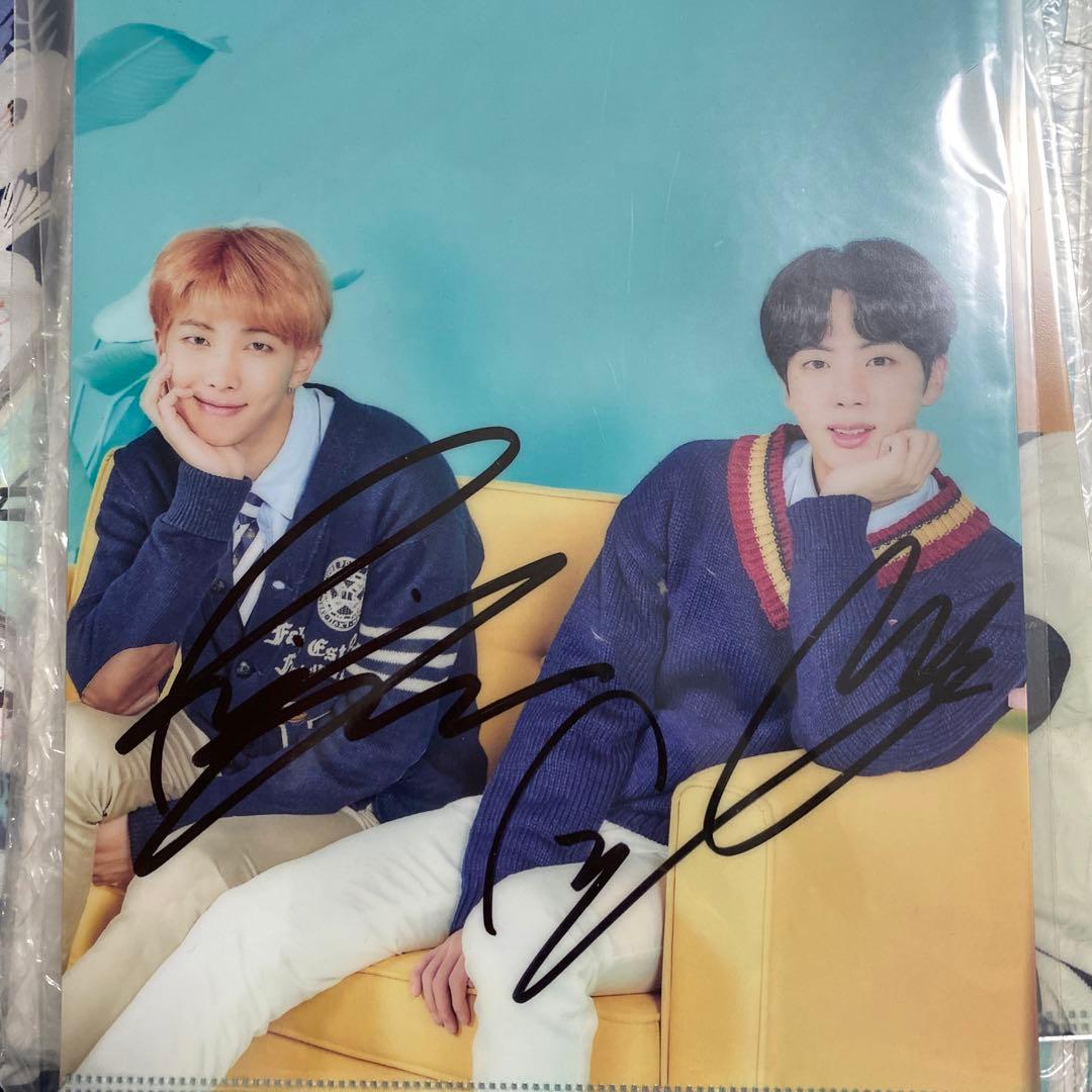 防弾少年団　バンタン　BTS ジン　ナムジュン　サイン　直筆　公式ファイル BTS 防弾少年団 バンタン 非公式 クリアファイル｜Yahoo!フリマ（旧