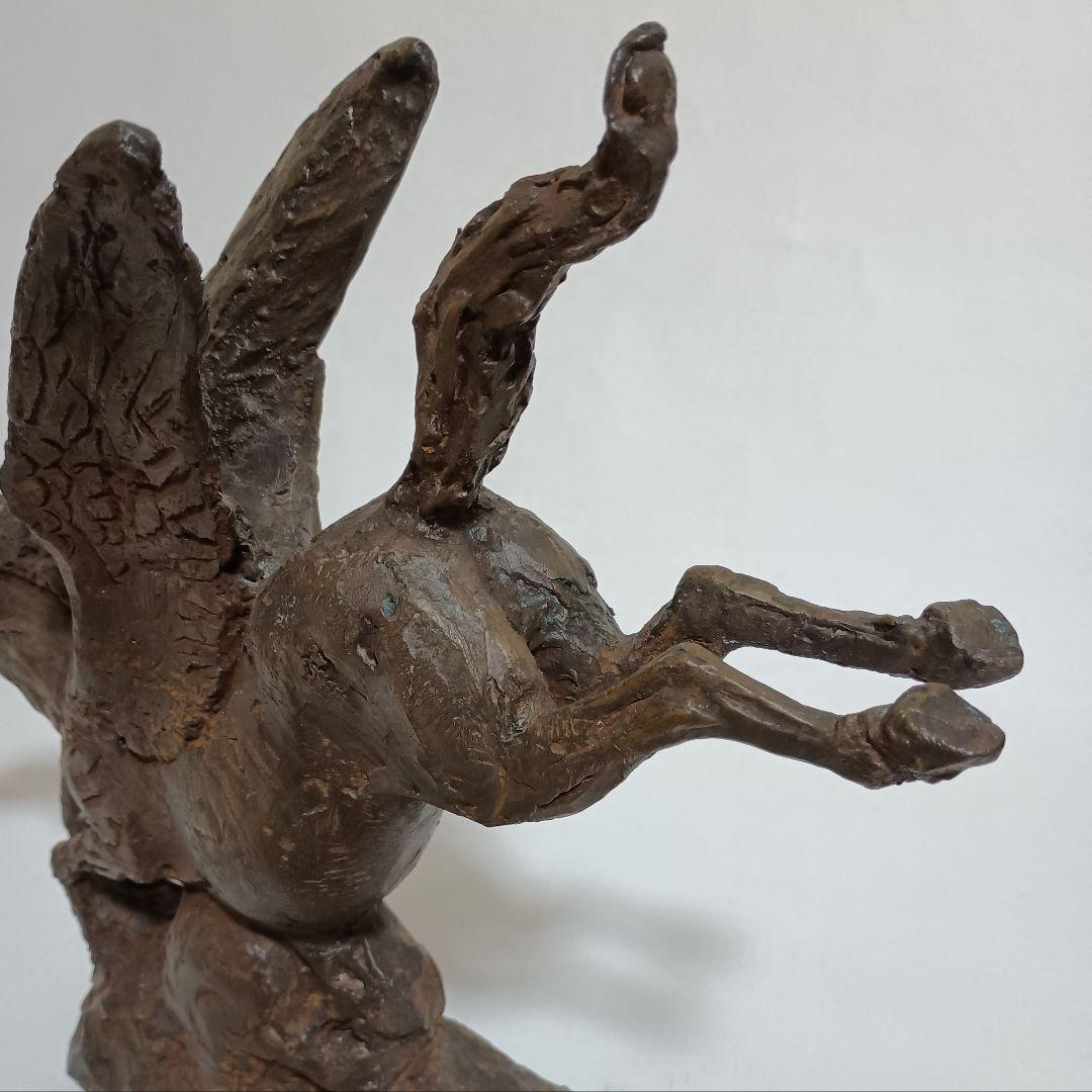 北村西望「春風」ブロンズ象 干支 午 馬 桐箱付き