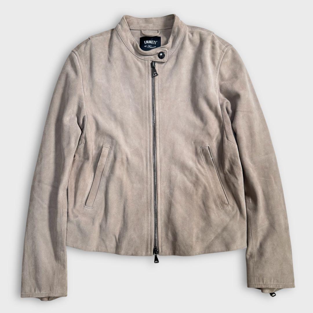 極美品 エンメティ ファイ ゴートスウェード ライダースジャケット