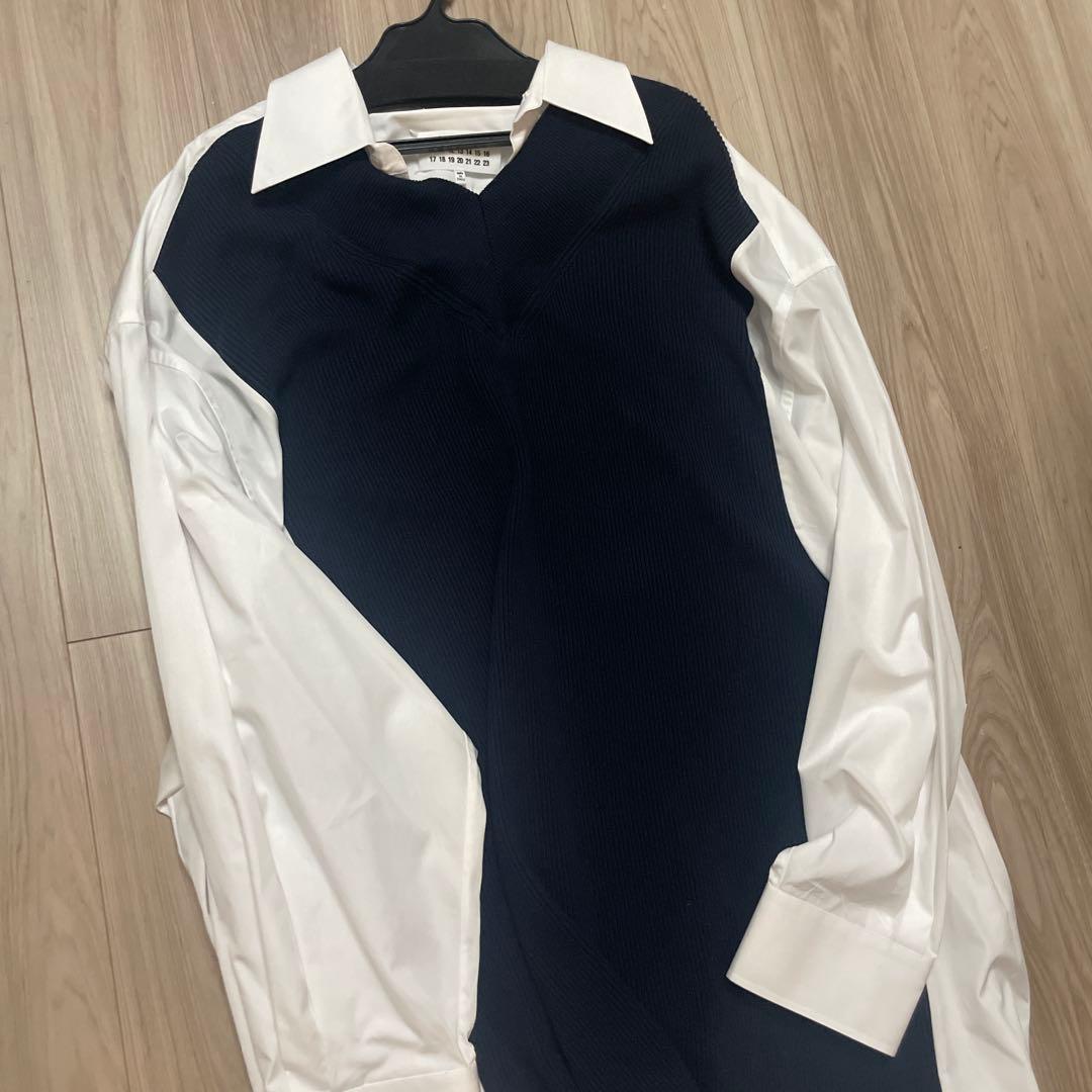 Maison Margiela ニットドッキング シャツ ワンピース - メルカリ