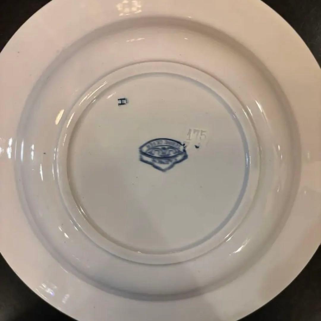 フランスアンティークプレート 3枚セット ラズベリー赤2枚・ラズベリー