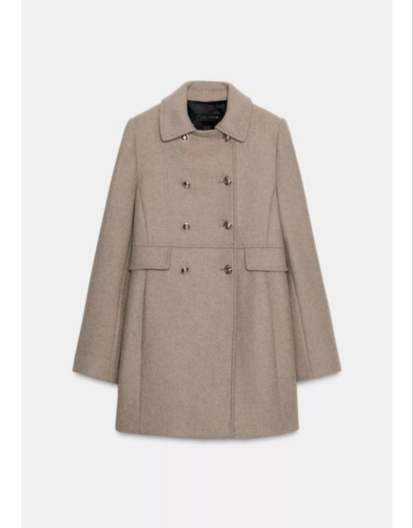 ZARAウール混紡ショート丈ダブルブレストコート - メルカリ