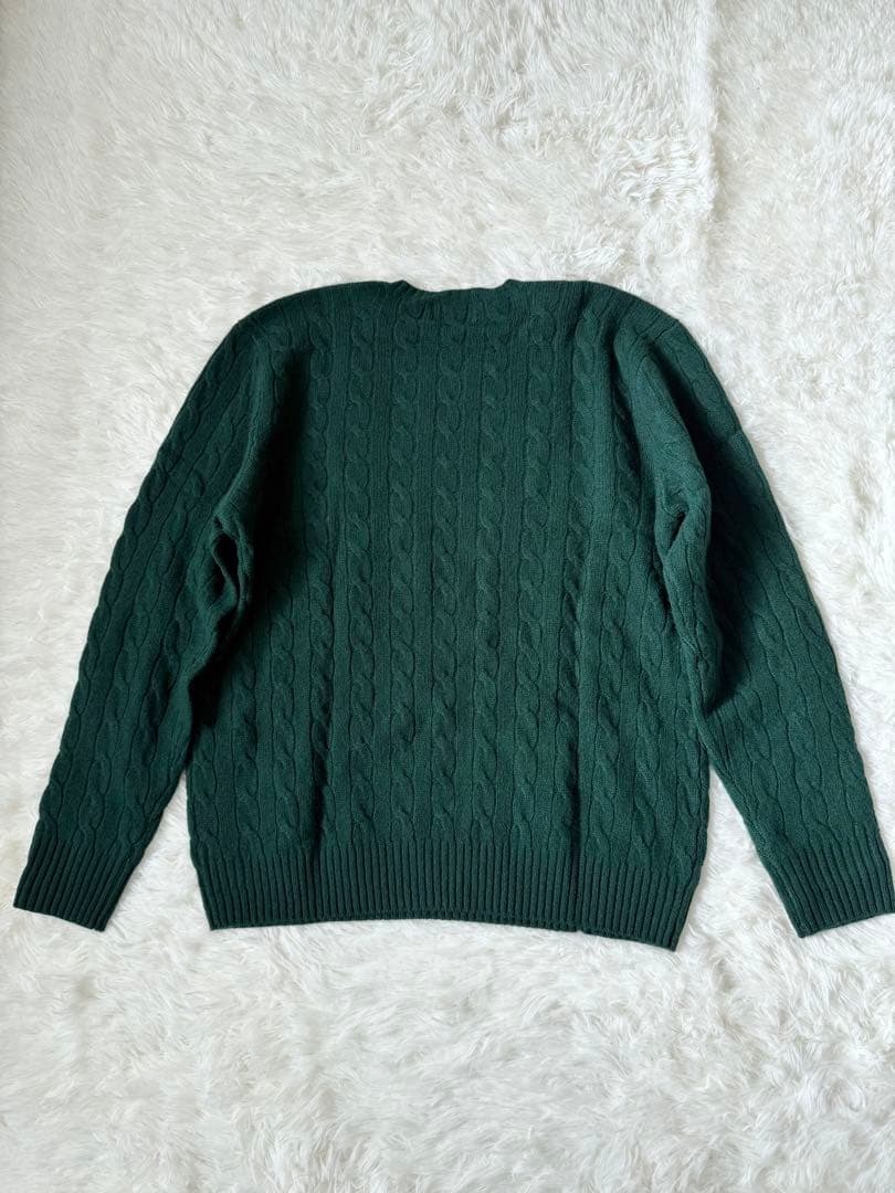 ポロラルフローレン セーター ケーブル ウールカシミヤ混紡 グリーン