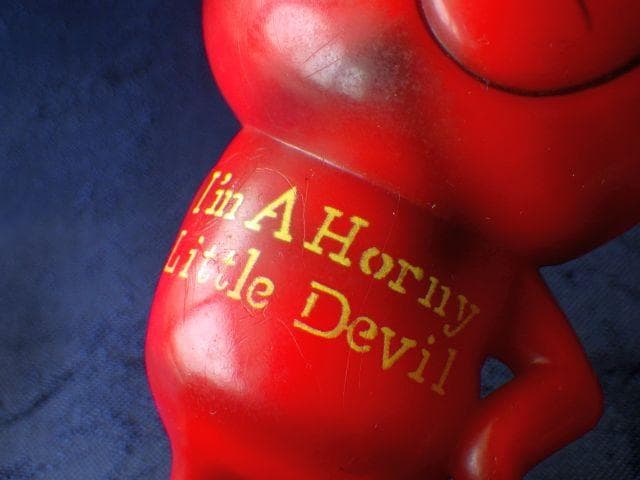 激レア【1970年】ヴィンテージ レッドデビル 猫 メッセージドール 毛