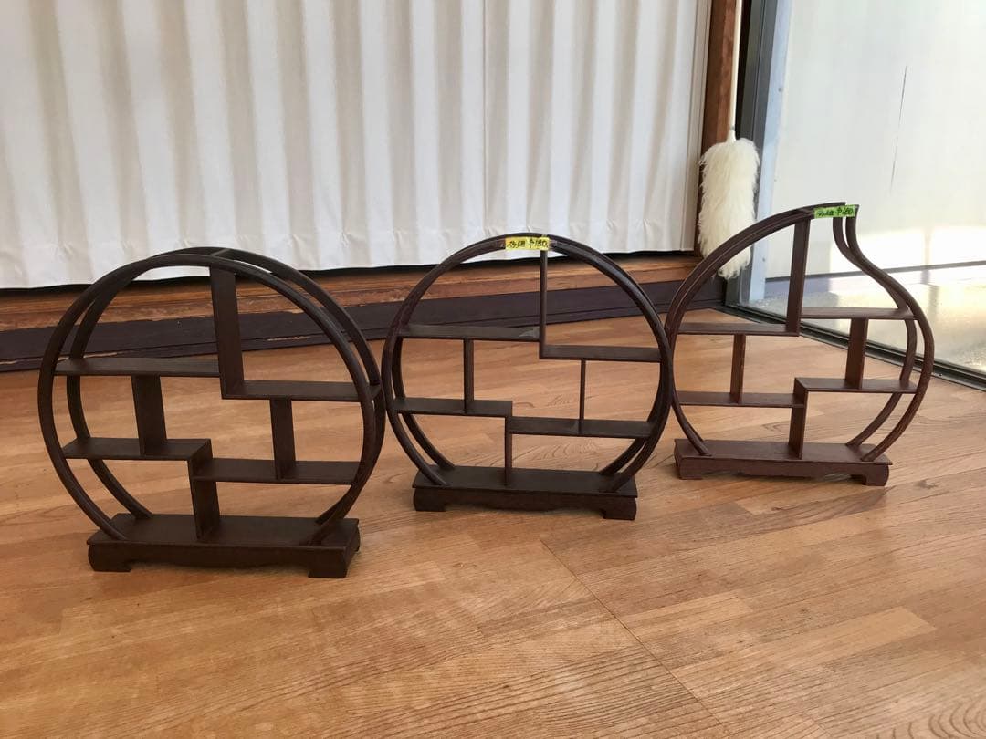 アンティークな飾り棚3点セット、茶器、お猪口、ぐい呑、一輪挿 yb240227hp0e87of-9.jpg