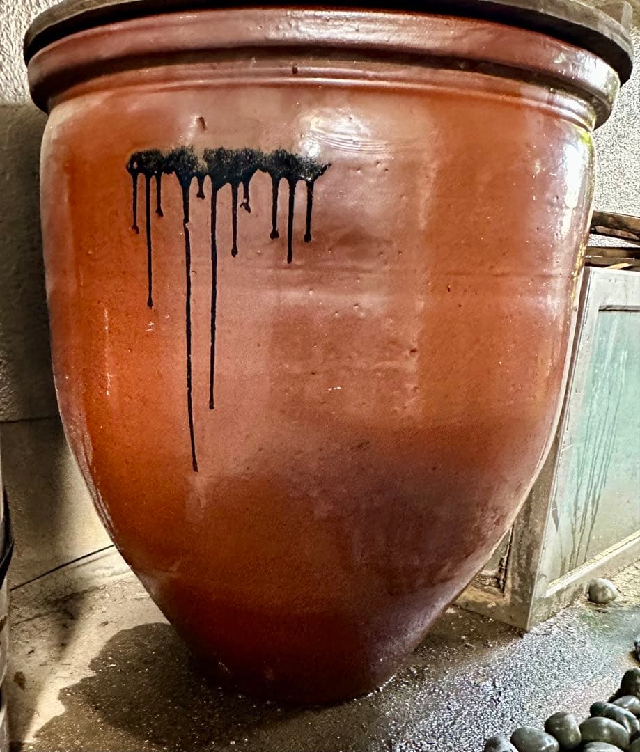 大型水甕 58cm×60cm 甕 巨大壷 水瓶 睡蓮鉢 めだか鉢 金魚鉢 古民