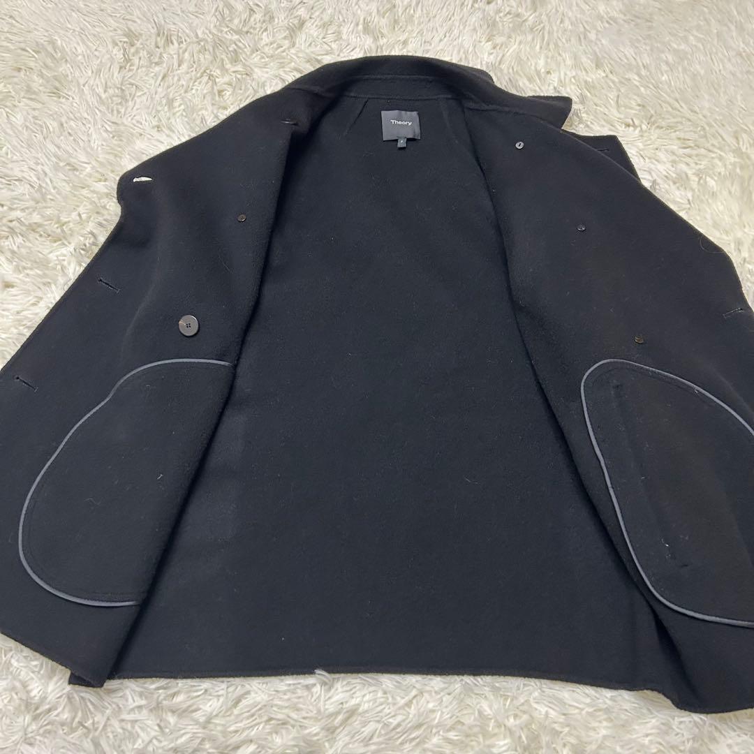 美品✨セオリー カシミヤ ダブルフェイス 木製ボタン ピーコート P