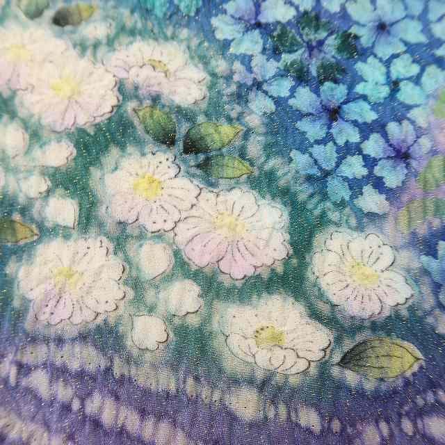 美品 金通し 正絹 絞り“壮麗な美しさで語り掛ける桃源郷”訪問着 U-32