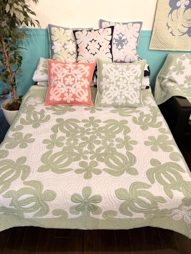 クプナ♡タペストリー♡ホヌ♡153×153♡セルドングリーン♡