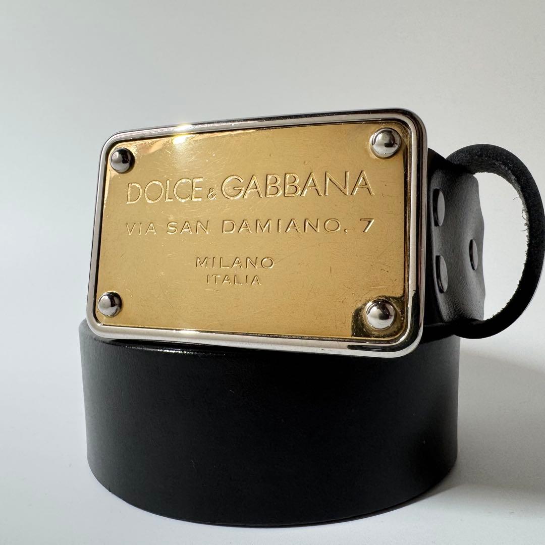 極美品】ドルチェ&ガッバーナ ベルト ゴールドプレート メンズ