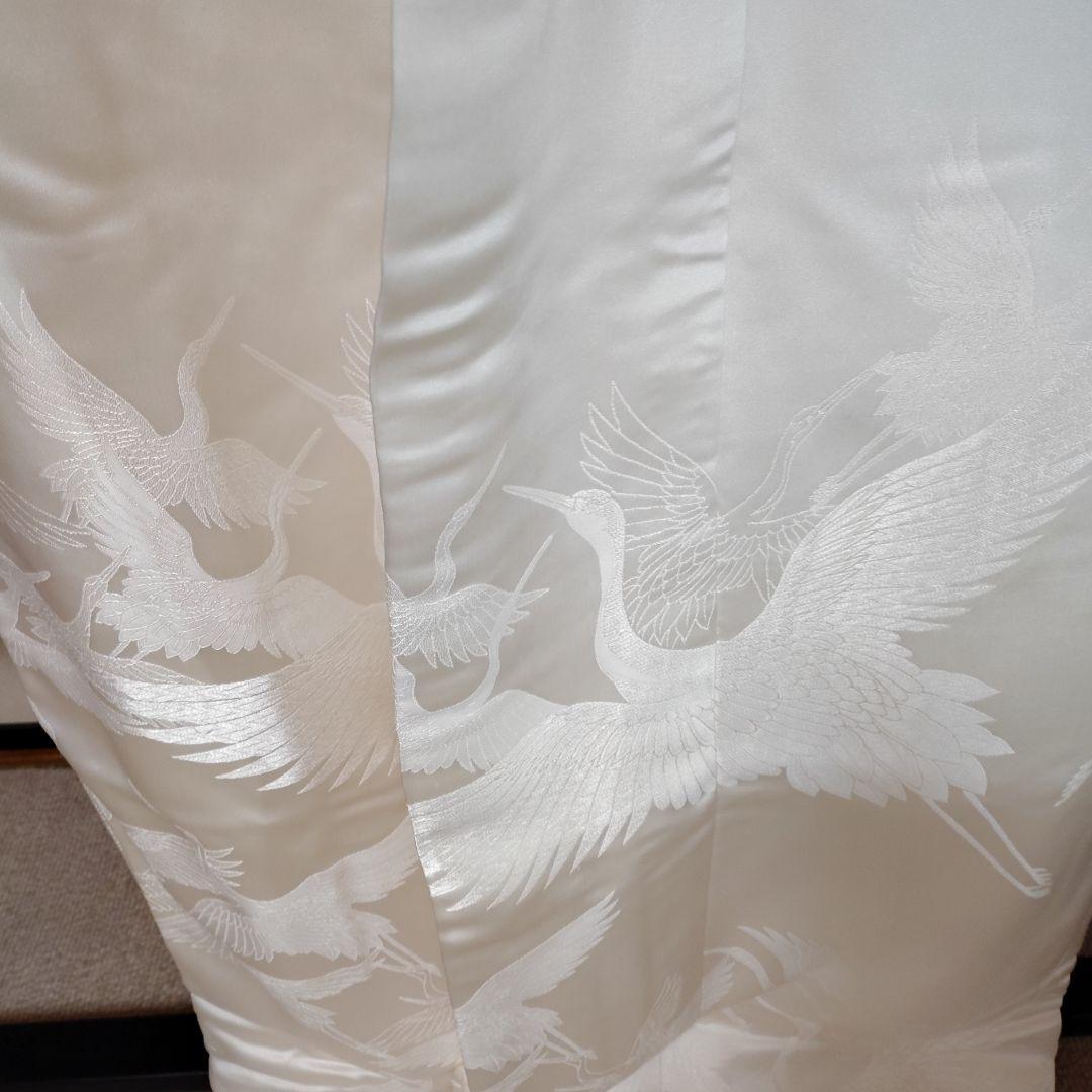 緞子生地白無垢 鶴のみ柄絹G - メルカリ