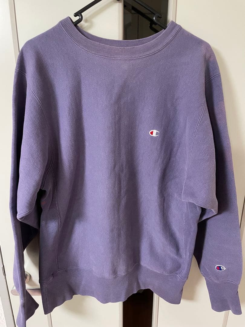 チャンピオン リバースウィーブ 90s 刺繍タグ アメリカ製 パープルの