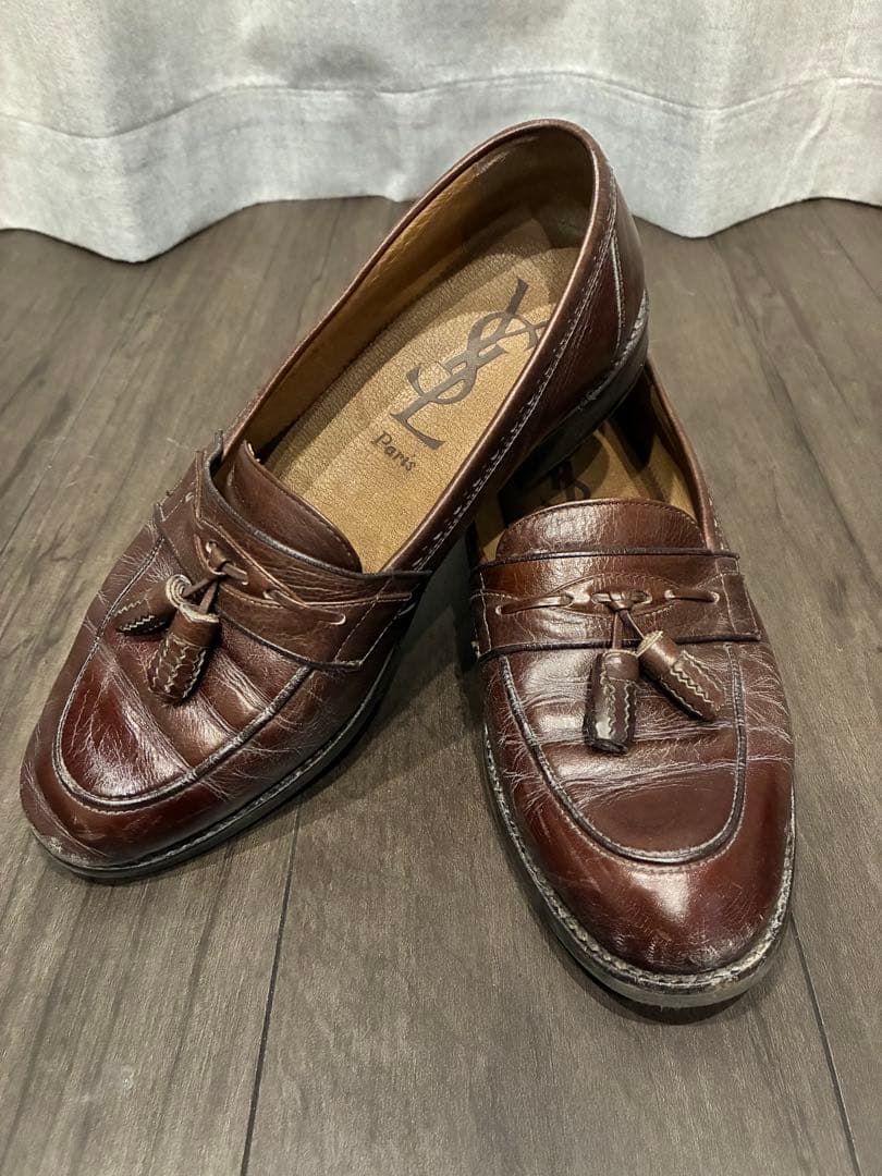 YSL Paris サンローラン タッセルローファー ブラウン - メルカリ