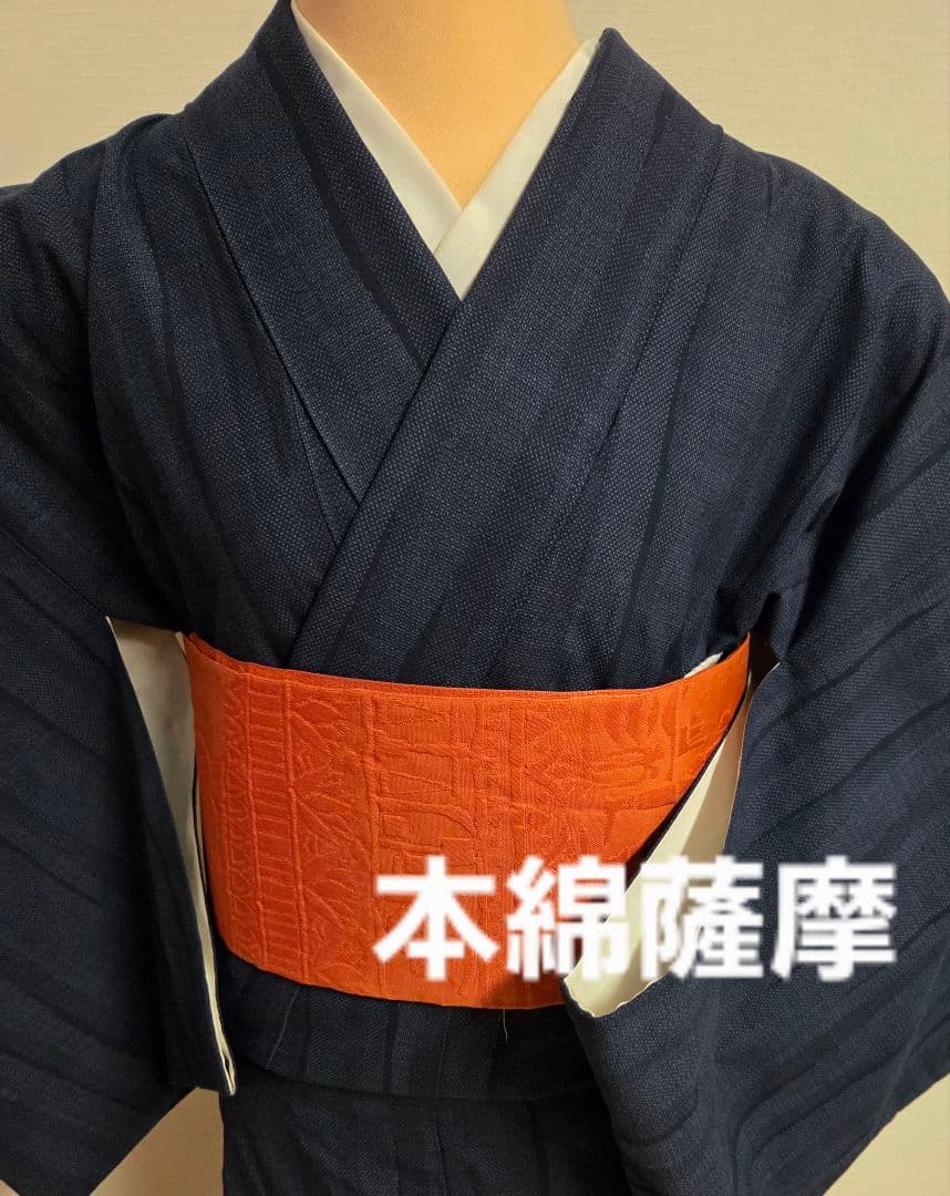 す*れ様 綿薩摩　藍染　永江明夫　本さつま　東郷織物謹製　7457 綿薩摩 藍染 永江明夫 本さつま 東郷織物謹製 7457 - メルカリ