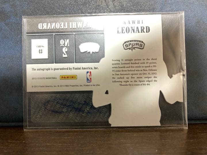 PANINI カワイ•レナード サイン入りルーキーカード - メルカリ