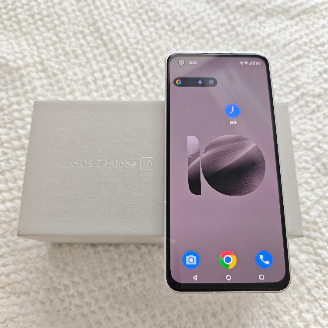 ASUS Zenfone 10 本体 ホワイト ケース付き ASUS Zenfone 10, 5.9” FHD+ AMOLED, IP68, 32MP, 8GB+256GB, 5G LTE