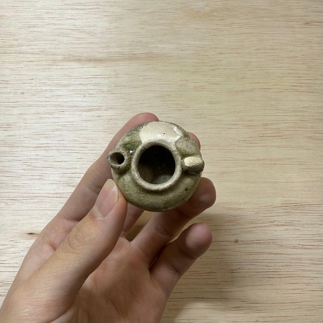 古瀬戸 水滴 灰釉 室町時代 茶入 茶道具 黄瀬戸 油揚手 古美術 骨董