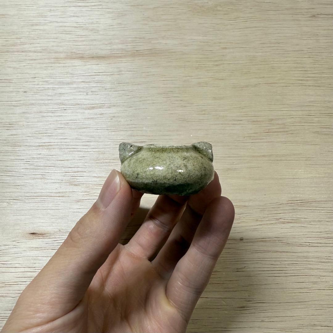 古瀬戸 水滴 灰釉 室町時代 茶入 茶道具 黄瀬戸 油揚手 古美術 骨董