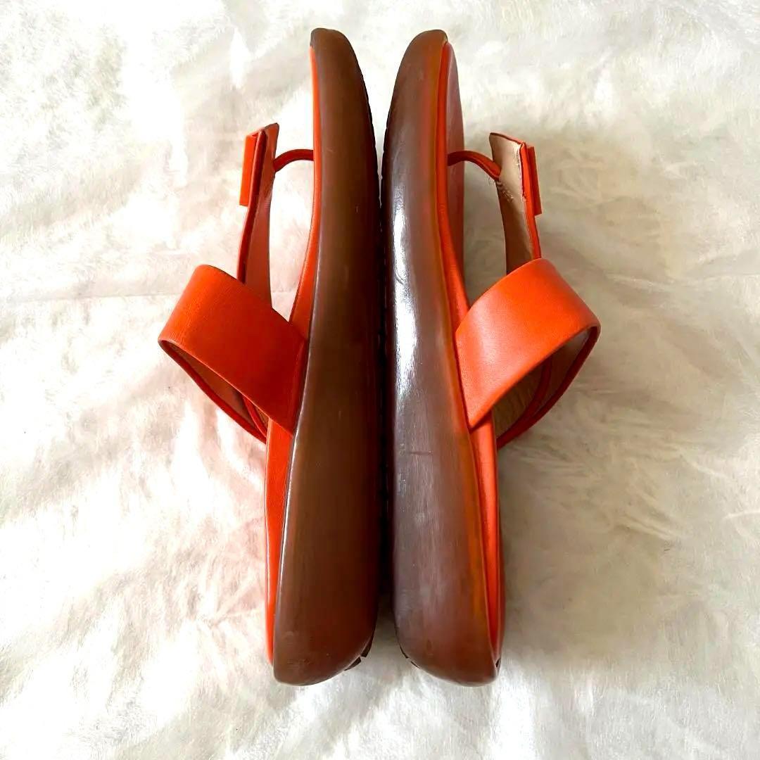 LOUIS VUITTON 美品✨オレンジ レザー トングサンダル 22.5cm