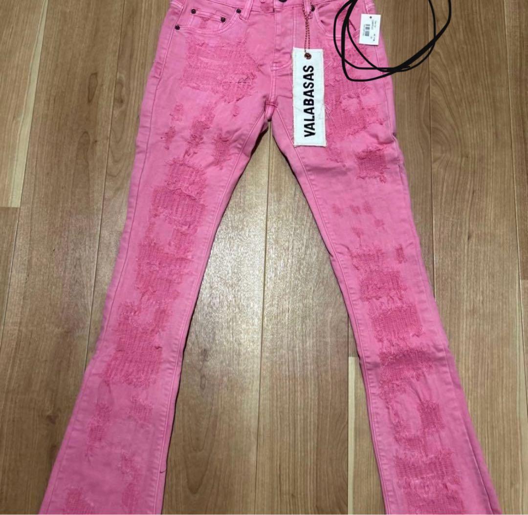 VALABASAS ピンク ブーツカットデニム 30 - メルカリ