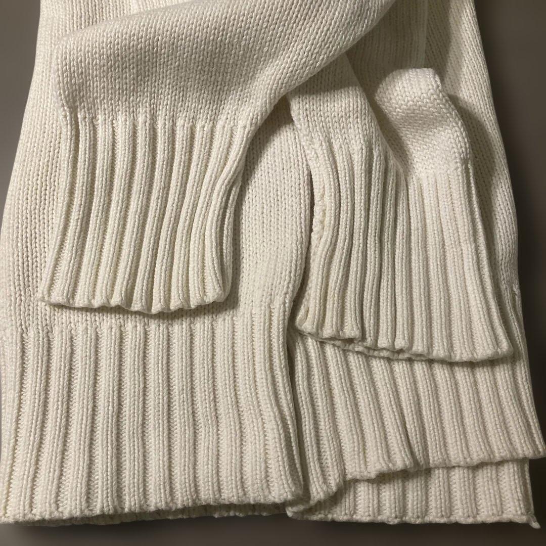 90sポロラルフローレン 刺繍ロゴ ホワイト コットンニット 正規代理