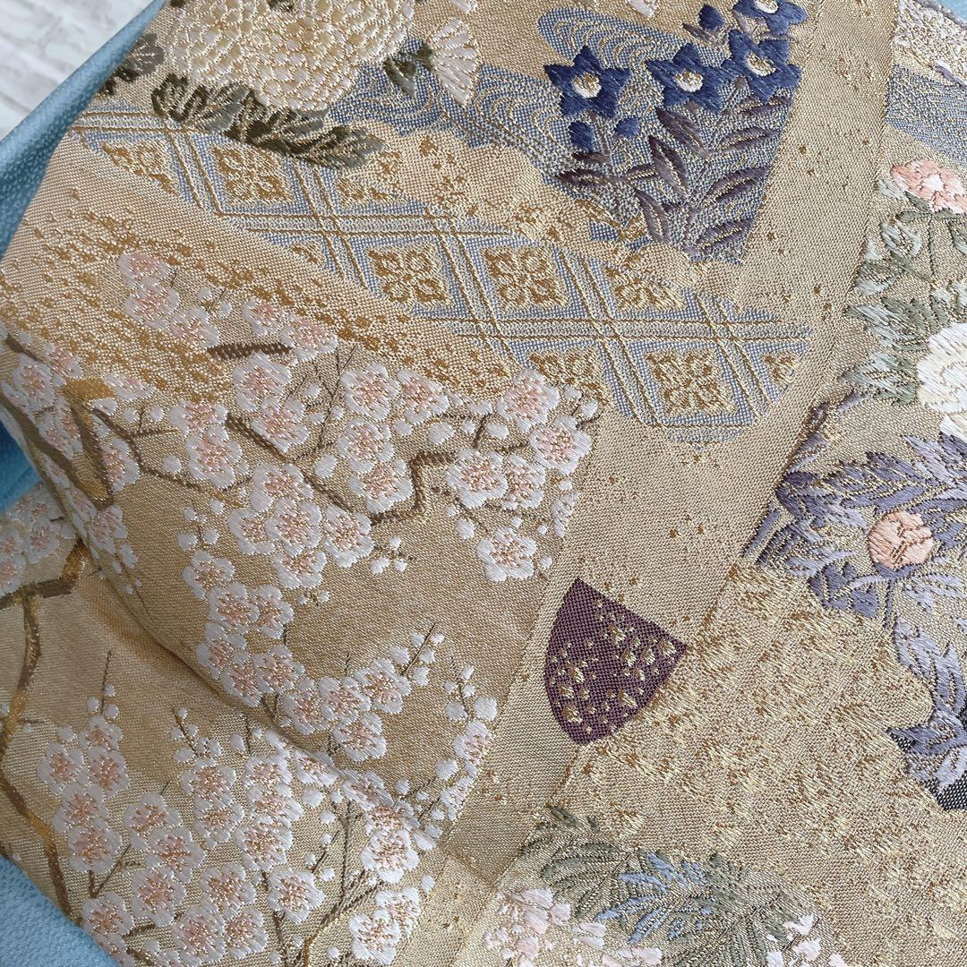 色無地 フルセット 唐草地紋 水色 シンプル 礼装 カジュアル 着物 I9