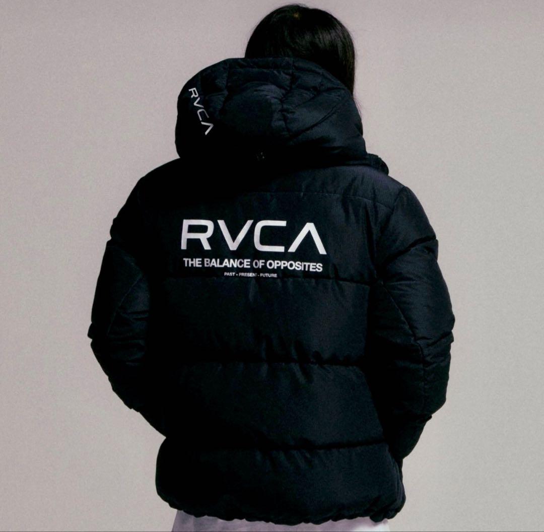 RVCA ブラック ダウンジャケット フード付き - メルカリ
